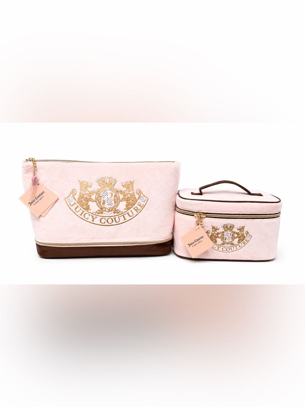 Juicy Couture Pink & Brown Matching Travel Bag Set of 2. - Picture 16 of 16